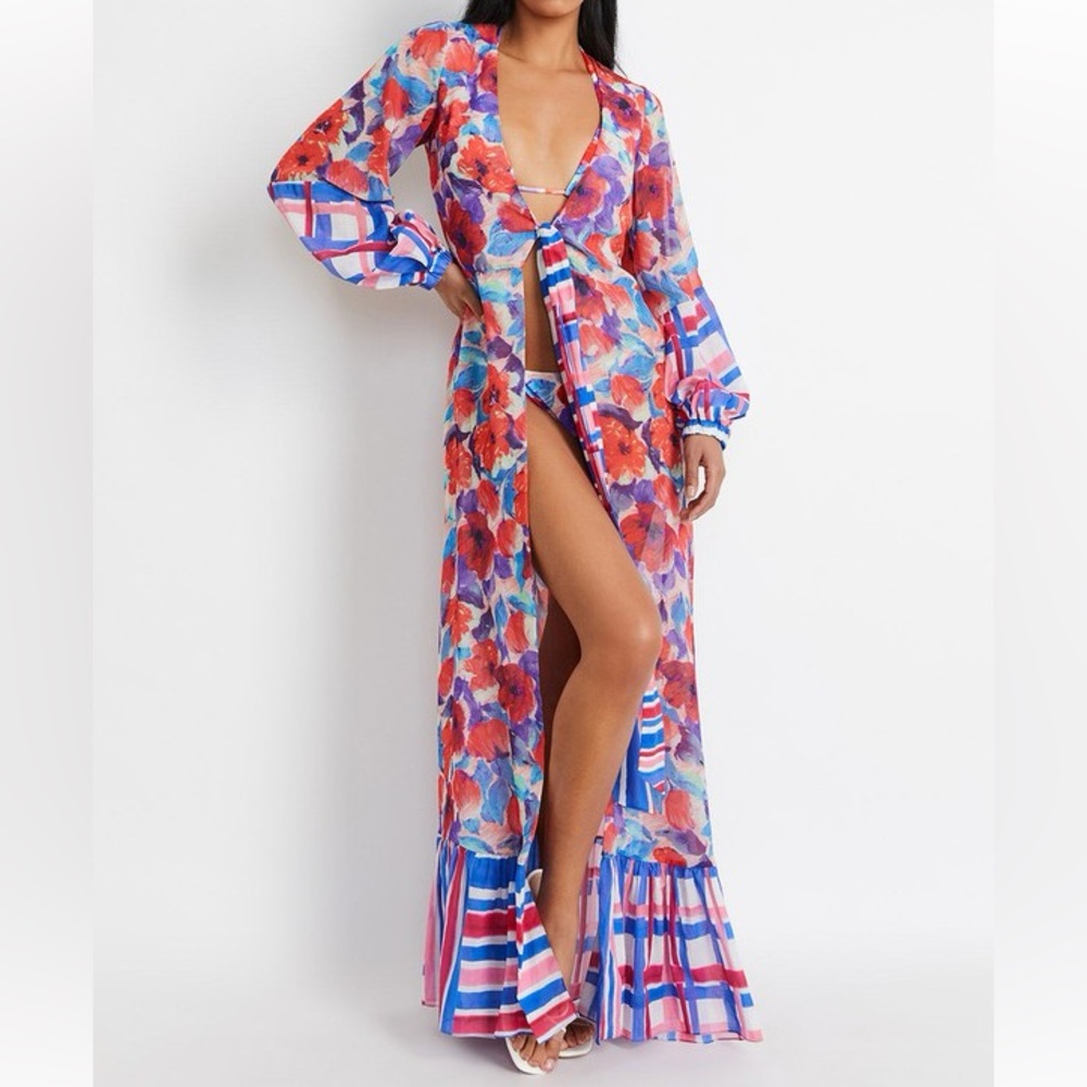 PatBO Violet Tie-Front Robe
